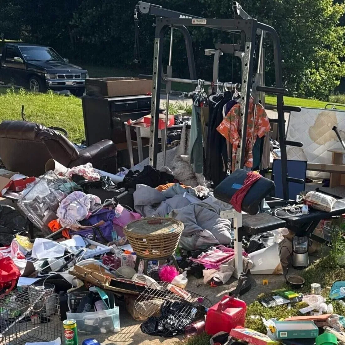 Garage packed with junk before 2MT Services cleared it
